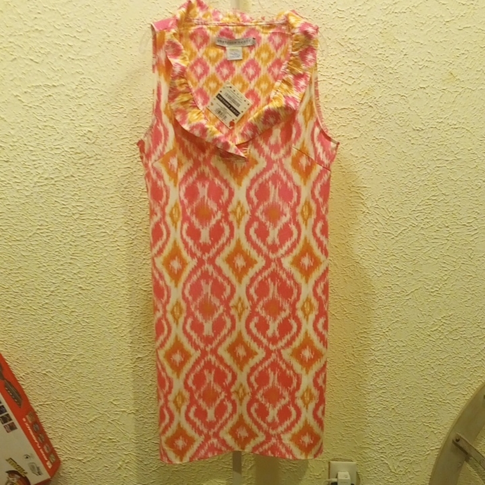 Gretchen Scott Designs Vibrant Pink and Yellow Mini Dress, Xxxl, NWT